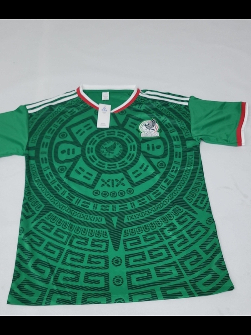 Green Aztec-Print Soccer Jersey